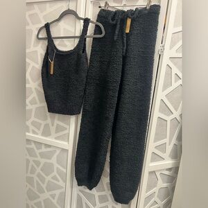 Skims Cozy Black Knit Set